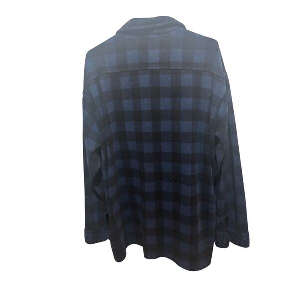 Juneau flannel Jacket shacket coat button up blue and black checks men's sz XXL - Picture 6 of 8